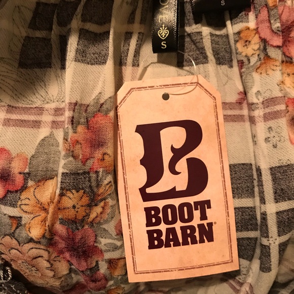 NWT-Ivory Love Floral Plaid Lace Off Shoulder Short Sleeve Blouse-S - Picture 14 of 15